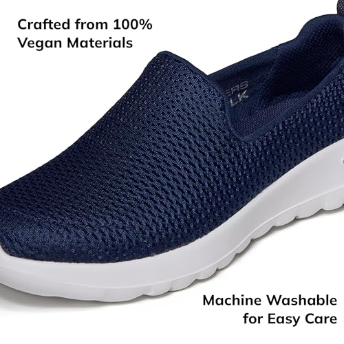 SKECHERS حذاء سكيشرز النسائي جو ووك جوي - تقنية 5GEN للتوسيد، وسادة هوائية GOGA، شبكة علوية قابلة للتنفس، أزرق/أبيض، 8 - Image 4