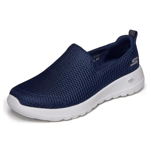 SKECHERS حذاء سكيشرز النسائي جو ووك جوي - تقنية 5GEN للتوسيد، وسادة هوائية GOGA، شبكة علوية قابلة للتنفس، أزرق/أبيض، 8 - Image 1