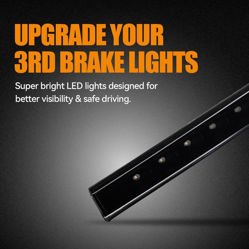 Cxdar Third 3rd Brake Light LED for 2013-2018 Toyota Rav4, High Mount Rear Brake Lights Assembly for 2010-2019 Lexus GX460, Waterproof Center Cab Lamp Stop Light (Black) - Image 3