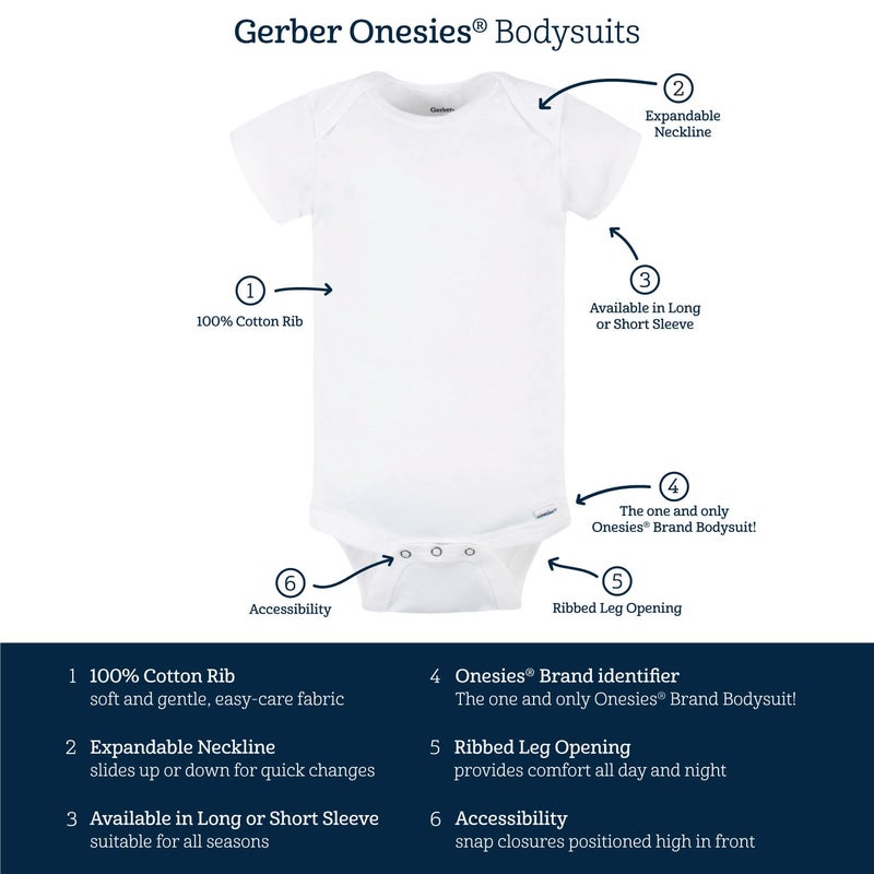 Gerber Baby Girls 6-Pack Long-Sleeve Onesies Bodysuits and Toddler T-Shirt Set, Bear Pink, 0-3 Months US - Image 5