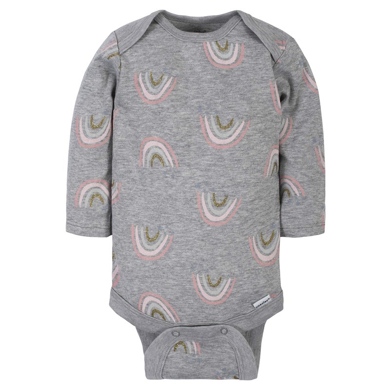 Gerber Baby Girls 6-Pack Long-Sleeve Onesies Bodysuits and Toddler T-Shirt Set, Bear Pink, 0-3 Months US - Image 3