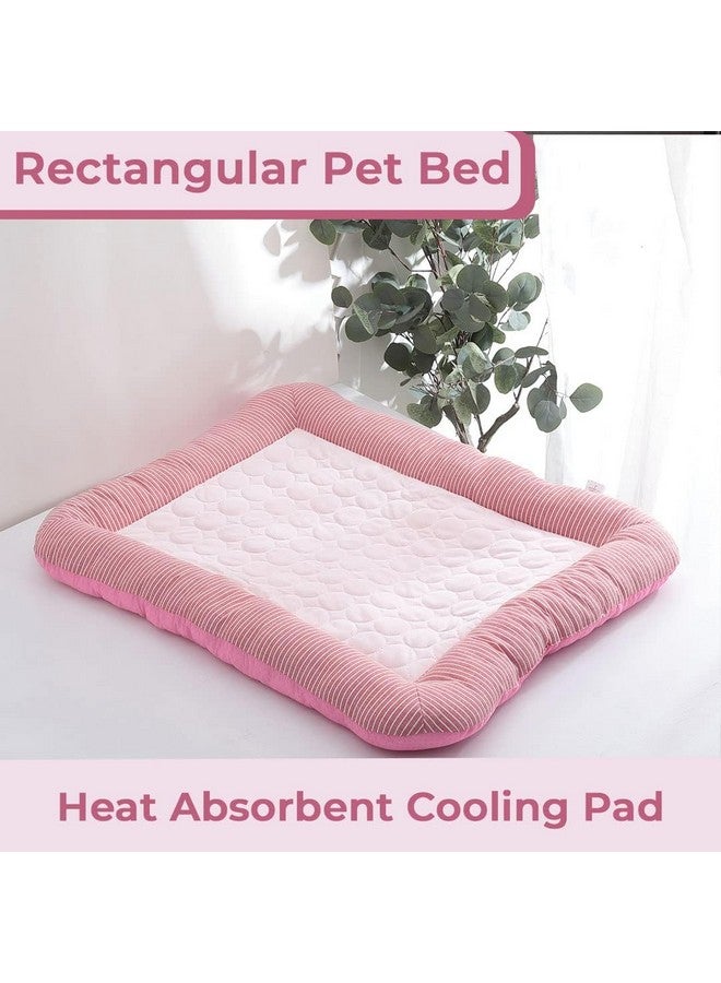Hearts Rectangular Dog & Cat Bed|Yarn Dyed Oxford Cloth|Nylon And Polyester With Cotton Filling|Self-Cooling Bed For Dog & Cat|Small Light-Weight & Durable Dog Bed|Zqcj005P-S|Pink - Image 3