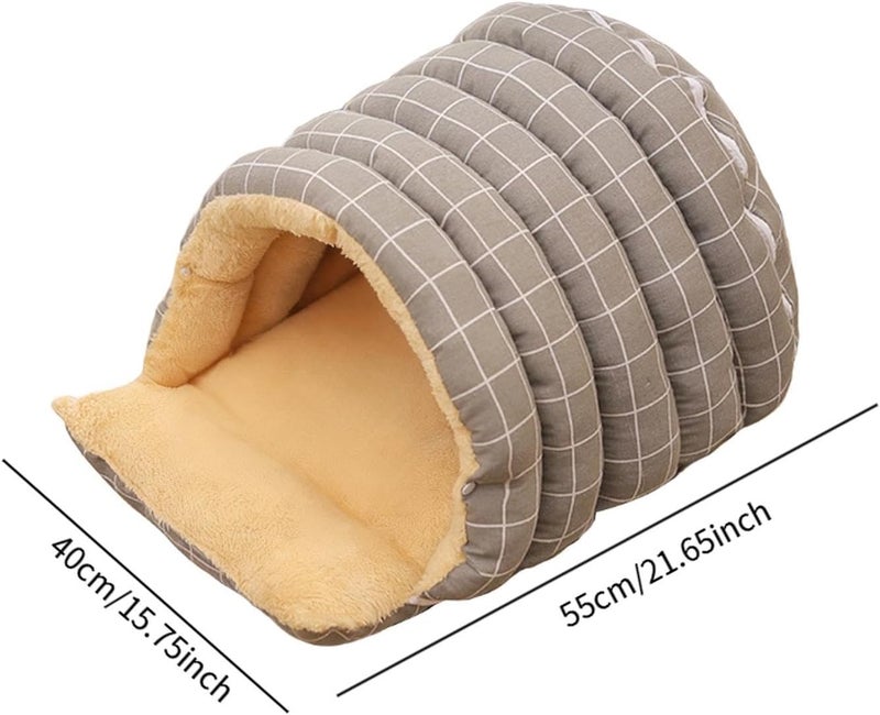 Semi-Enclosed Cave Bed for Cats, Ideal for Winter. Warm and Multifunctional Bed for Kittens. 55×40×30 Cm, Grey - Image 3