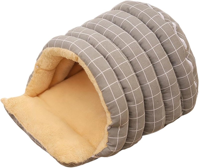 Semi-Enclosed Cave Bed for Cats, Ideal for Winter. Warm and Multifunctional Bed for Kittens. 55×40×30 Cm, Grey - Image 1