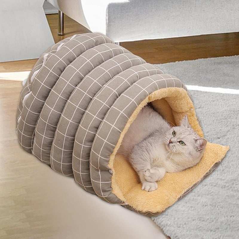 Semi-Enclosed Cave Bed for Cats, Ideal for Winter. Warm and Multifunctional Bed for Kittens. 55×40×30 Cm, Grey - Image 5