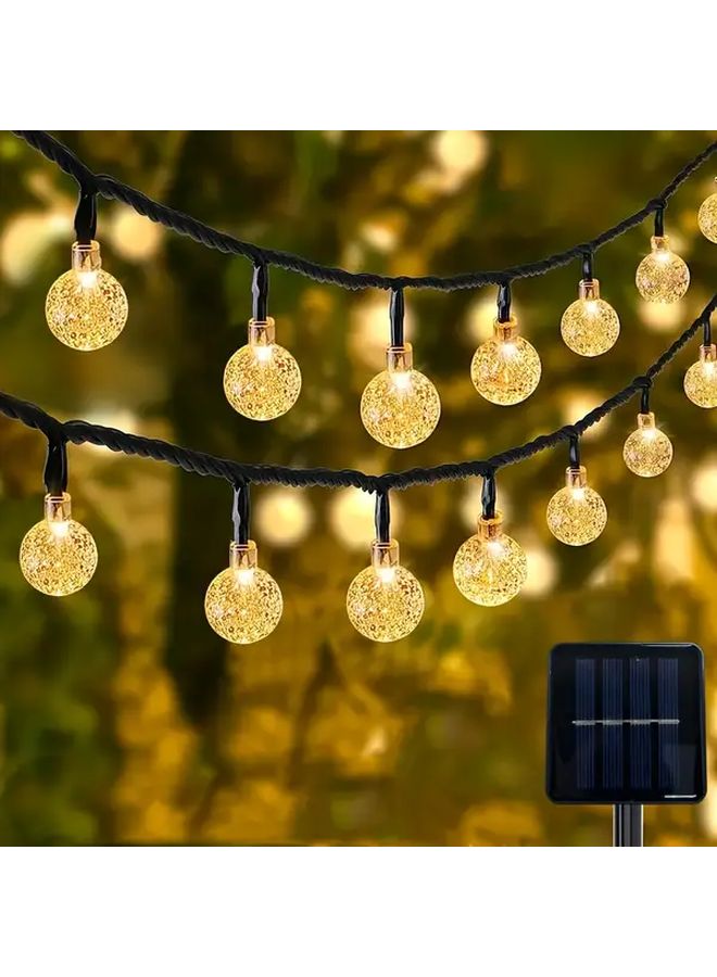 Solar Powered Color Changing Bubble Ball String Lights Warm White 5M 20 LED 8 Modes IP65 Waterproof Outdoor Decor - Image 5
