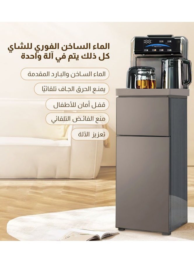 GearZone - Water Dispensers Tea Bar Machine Household Vertical Water Dispenser Kettle Cabinet Integrated Bottom Mounted Water Bucket Fully Automatic Intelligent Cold and Hot Drink Dispenser for 3 or 5 Gallon Bottles, Ideal for Office, Home, Living Room （Elegant Gold） - Image 1