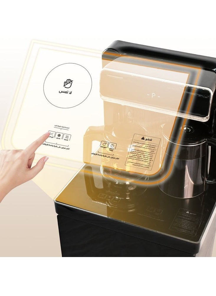GearZone - Water Dispensers Tea Bar Machine Household Vertical Water Dispenser Kettle Cabinet Integrated Bottom Mounted Water Bucket Fully Automatic Intelligent Cold and Hot Drink Dispenser for 3 or 5 Gallon Bottles, Ideal for Office, Home, Living Room （Elegant Gold） - Image 1
