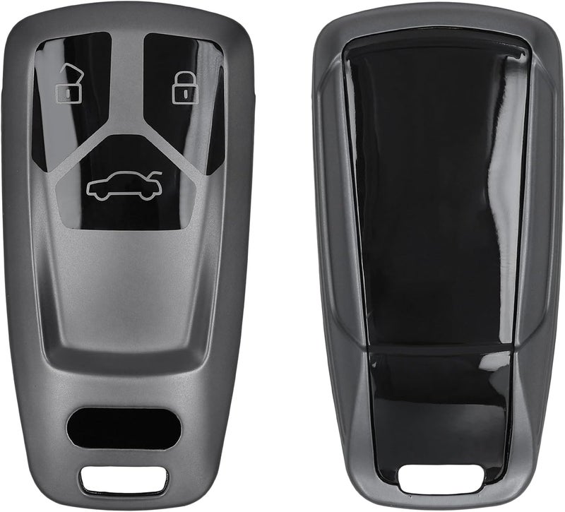 kwmobile Remote Cover for Audi Smart Key – TPU Buttons – Matte Black/Black - Image 1