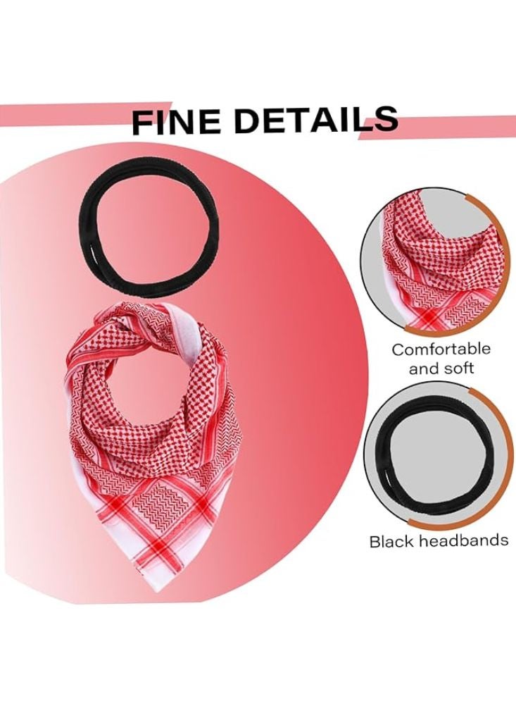 بريميم طقم شماغ وكوفية رجالية حمراء مع عقال أسود - غطاء رأس عربي تقليدي - Image 5