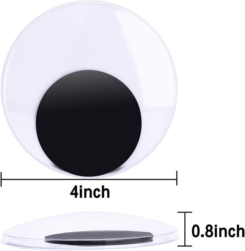 Sunmns 4 Inch Large Sized Plastic Wiggle Eyes with Self Adhesive for Craft Decorations, 4 Pack - Image 3