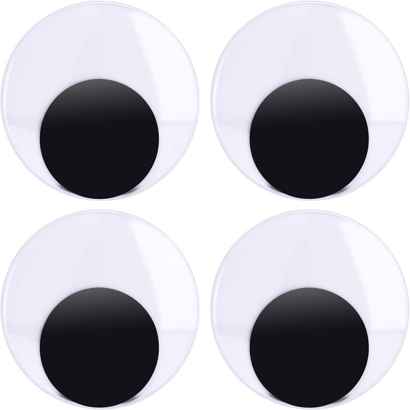 Sunmns 4 Inch Large Sized Plastic Wiggle Eyes with Self Adhesive for Craft Decorations, 4 Pack - Image 1