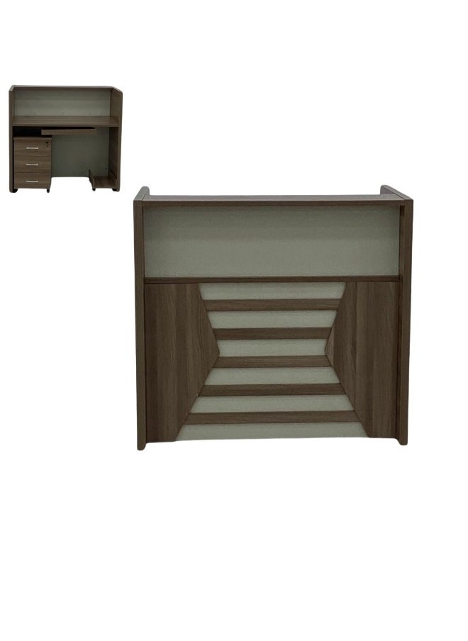 SMART HOME - Wooden reception counter, reception desk made of high-quality materials, size 120X70X110 cm - Image 1