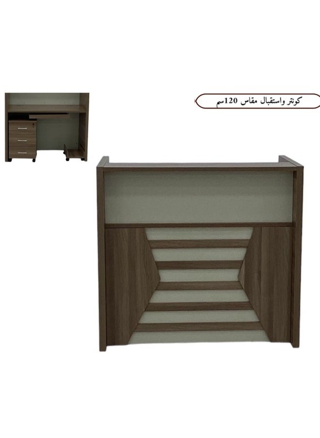 SMART HOME - Wooden reception counter, reception desk made of high-quality materials, size 120X70X110 cm - Image 1