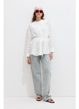 Linen Shirt with Collar Detail in Ecru - pzsku/Z4F1FD6D498FC8858B7C0Z/45/_/1725790317/eb06ff40-7fab-4feb-9e5d-f657e685a131