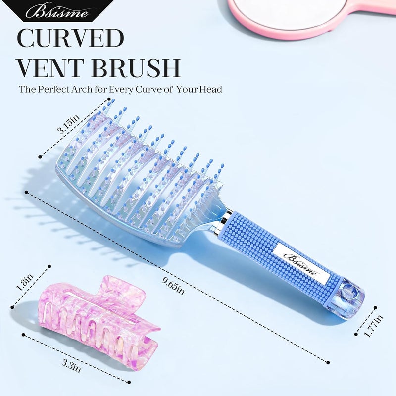 Bsisme Hair Brush for Women with Hair Clips, Professional Curved Vent Brush for Faster Blow Drying & Detangling, for Wet or Dry Curly, Thick, Fine Hair, Ideal Mothers Day, Birthday, Christmas Gift for Her - Image 5