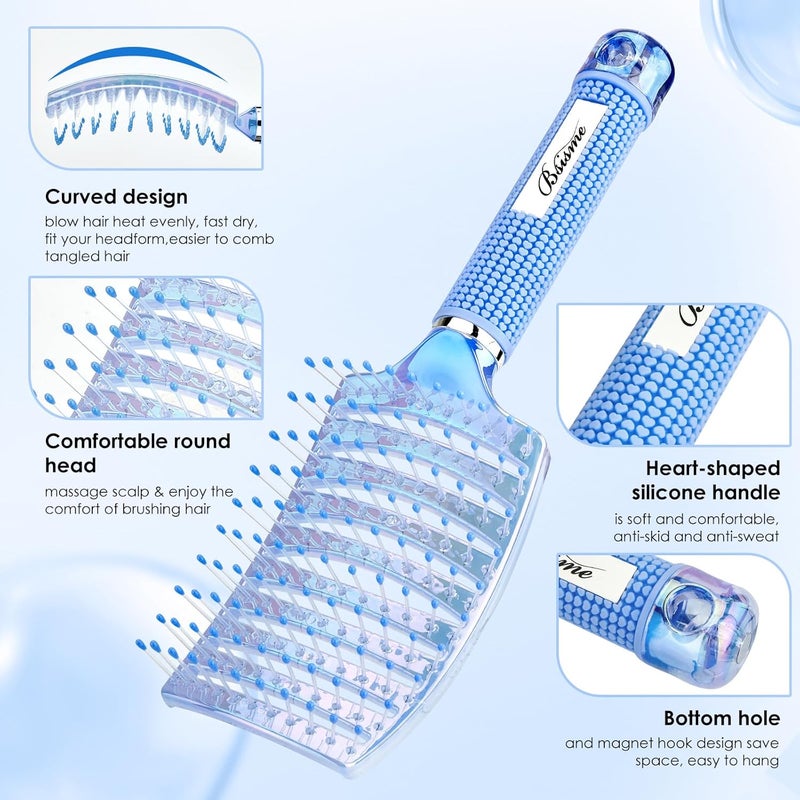 Bsisme Hair Brush for Women with Hair Clips, Professional Curved Vent Brush for Faster Blow Drying & Detangling, for Wet or Dry Curly, Thick, Fine Hair, Ideal Mothers Day, Birthday, Christmas Gift for Her - Image 2