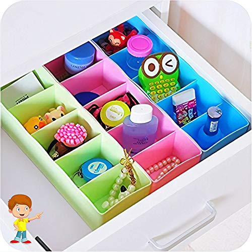 FLIPZON 3 Pieces Multipurpose Plastic Storage Drawer Socks Undergarments Organizer/ Stackable Drawer / Wardrobe Organiser Rack/ For Socks/ Ties/ Jewellery And More (Small) (Multicolor) - Image 1