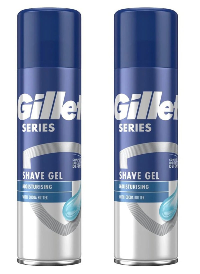 Gillette Pack Of 2 Gillette Series shaving gel 200 ml Moisturizing  - Image 1