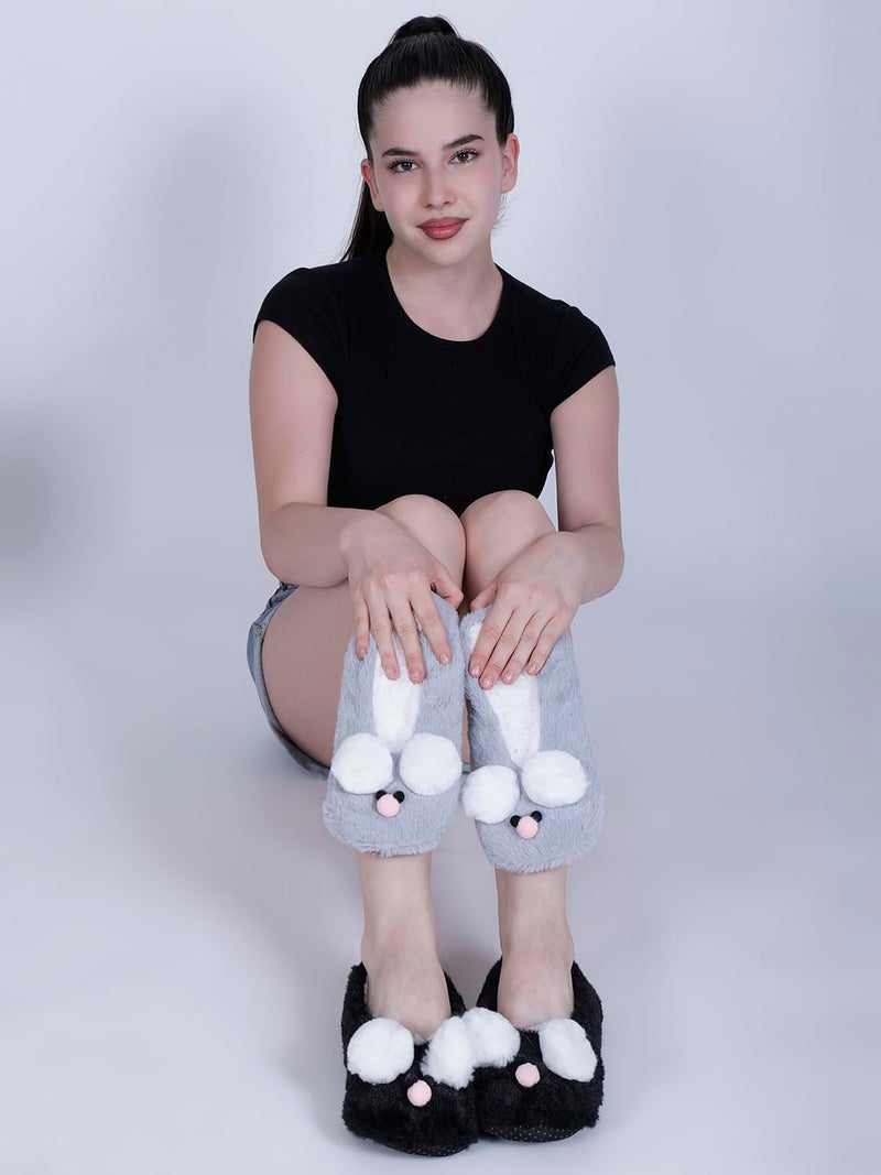 Dollar Women Anti-Slip Super Elastic Cotton Indoor Outdoor Floor Slipper Causal No Show Fur Slipper Socks In (Pack of 1) - Image 5