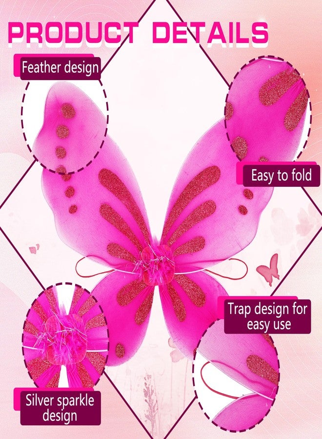 Flahard 24 Pack Girls Fairy Wings Bulk Butterfly Wings Butterfly Angel Costume Wing for Kids Cosplay Wedding Decoration Party Dress up, 12 Colors - Image 3