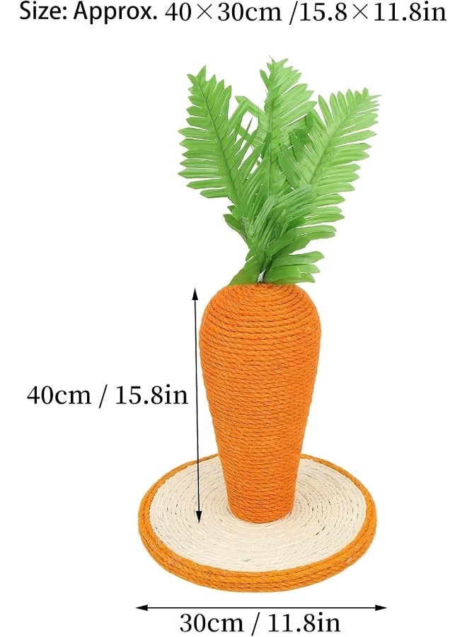 Coodipet Cat Toy, Carrot Sisal Cat Scratching Post, Funny Sisal Rope Cat Scratching Post For Indoor Cats, Natural Sisal Pet Toy - Image 2