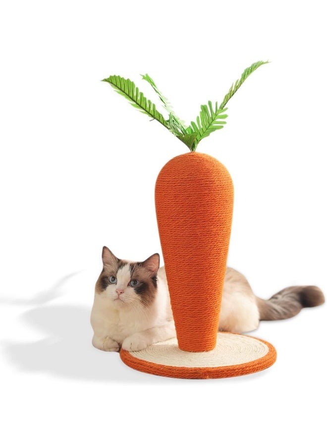 Coodipet Cat Toy, Carrot Sisal Cat Scratching Post, Funny Sisal Rope Cat Scratching Post For Indoor Cats, Natural Sisal Pet Toy - Image 1