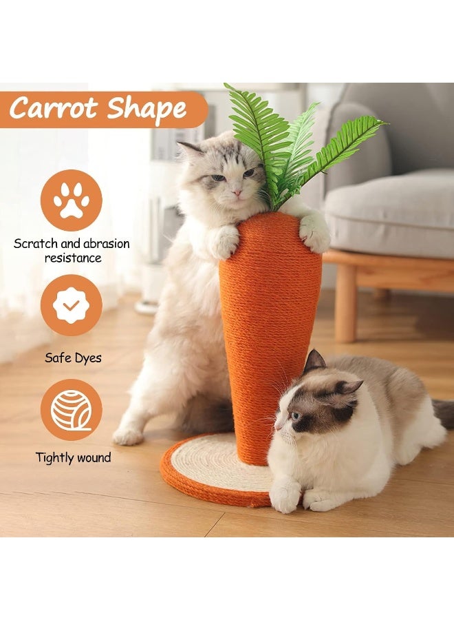 Coodipet Cat Toy, Carrot Sisal Cat Scratching Post, Funny Sisal Rope Cat Scratching Post For Indoor Cats, Natural Sisal Pet Toy - Image 3