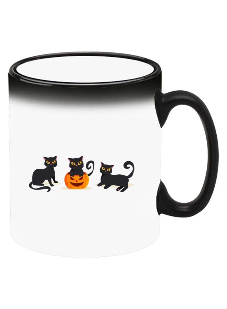 Theodor Color Changing Heat Sensitive Ceramic Mug, Image Revealed When HOT Liquid is Added! Cats Pumpkin Halloween2-01 - Image 2