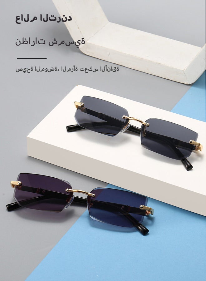 Chixing Rimless Fashion Trend Sunglasses Personalized Sunglasses Lightweight UV Protection Unisex - Image 1