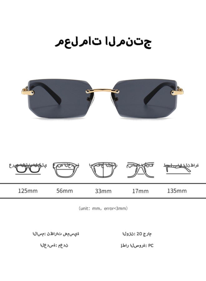 Chixing Rimless Fashion Trend Sunglasses Personalized Sunglasses Lightweight UV Protection Unisex - Image 5