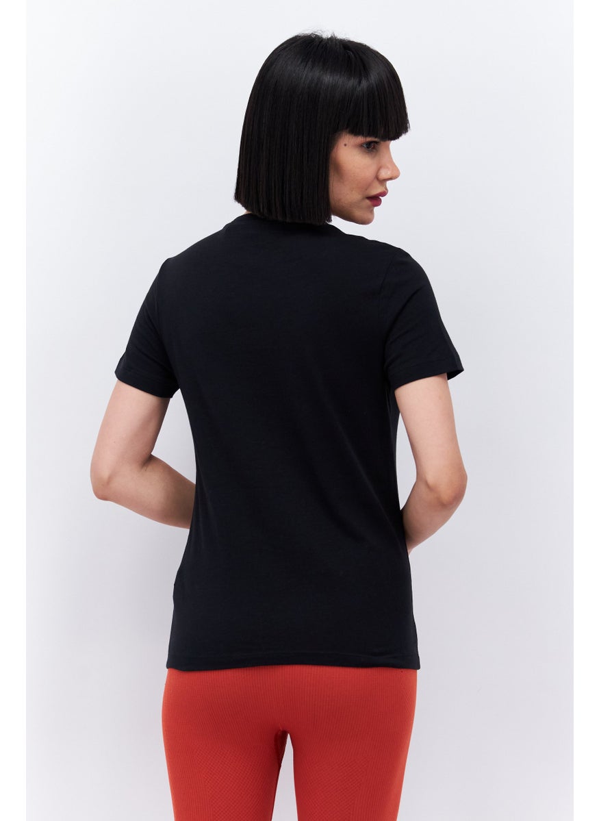 Reebok Women Sportswear Fit Short Sleeve Training T-Shirt, Black  - Image 3