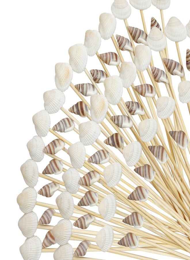 Augoog 200Pcs Seashell Cocktail Picks,Beach Hawaiian Lua Party Pick 4.7 Inch Fancy Appetizer Tooth Picks for Summer Hawaiian Party Luau Beach Holiday Party Supplies - Image 1