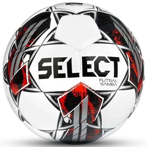 SELECT Samba Futsal Ball, Senior, White/Black/Red V22, Senior(Size 4) - Image 3