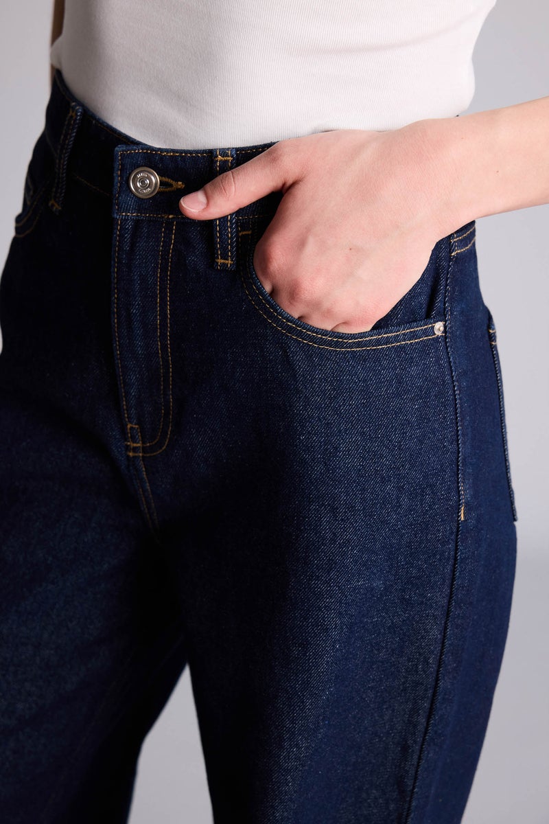 DeFacto Blue Woman Wide Leg Denim Trousers Casual - Image 4