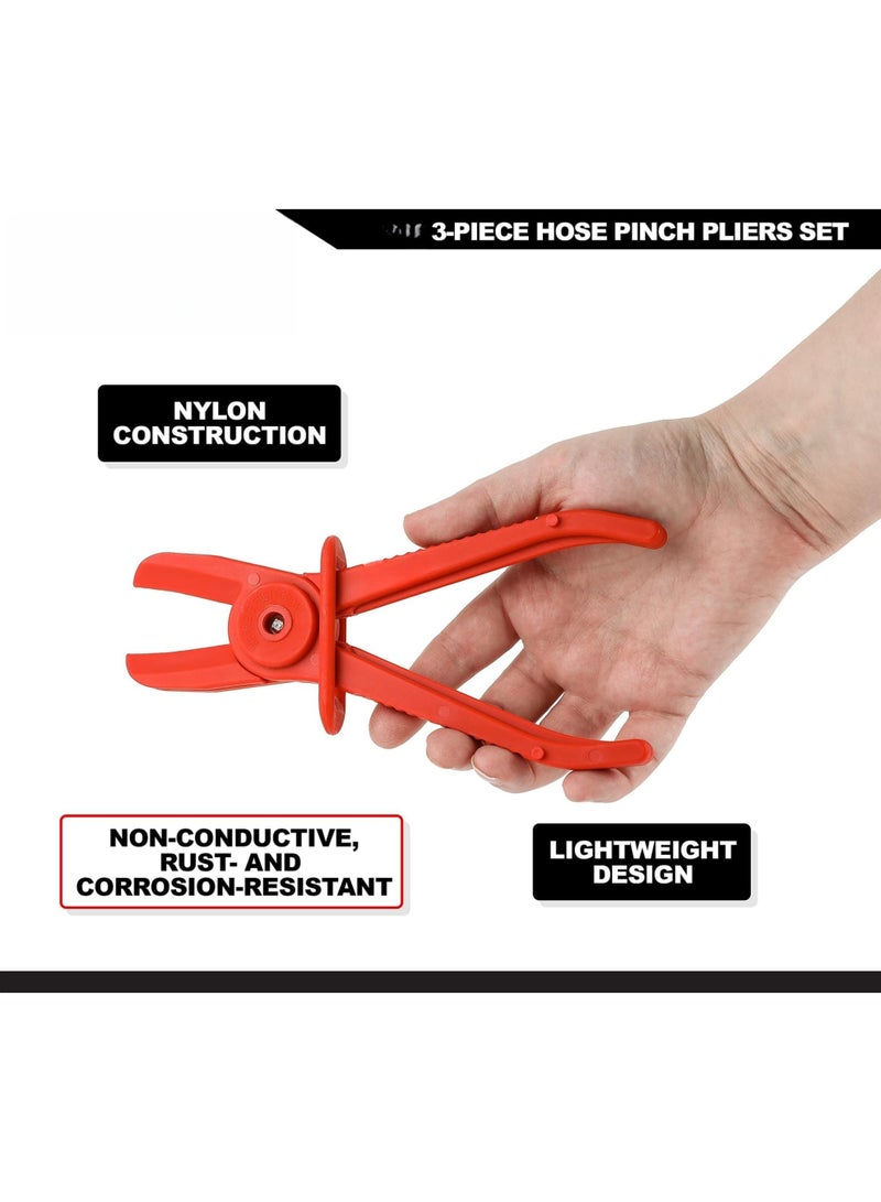 3pcs Hose Pinch Pliers Automotive Fuel Line Clamp Tool Set Lightweight and Durable Nylon Design - For Use While Repairing Coolant, Brake, Vacuum and Fuel Systems  - Image 2