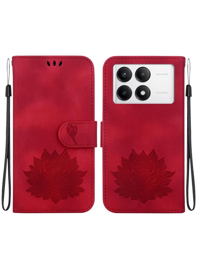 erorex Case For Redmi K70 / K70 Pro Lotus Embossed Leather Phone Case - Image 1