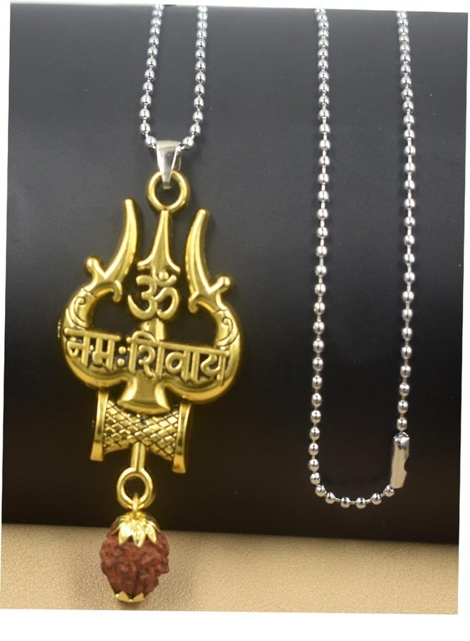 AFH Om Namah Shivay Trishul Damaru Shiva Chain Pendant Necklace For Men and Women - Image 2