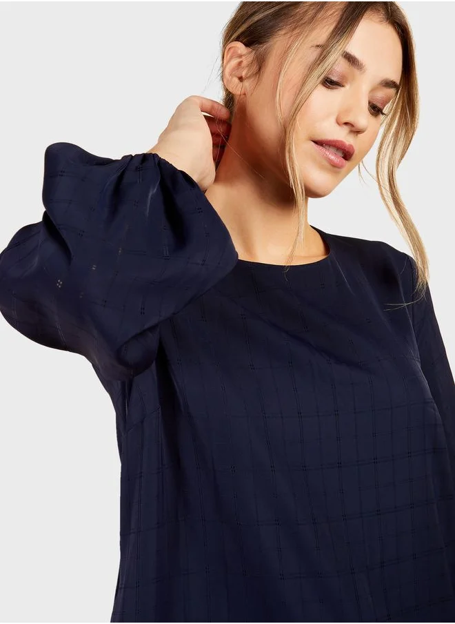 Little Mistress Balloon Sleeve Ruffle Dress