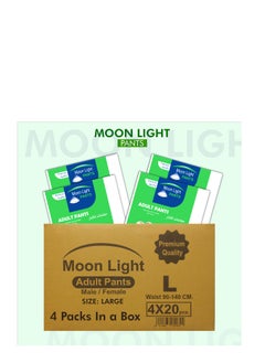 Moon Light Moonlight Adult Diapers, Large Size (Pack of 80 Diapers) 
