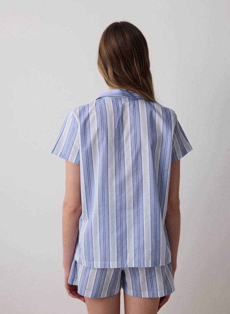 Penti Travel Striped Shirt Short Pajama Set  - Image 3