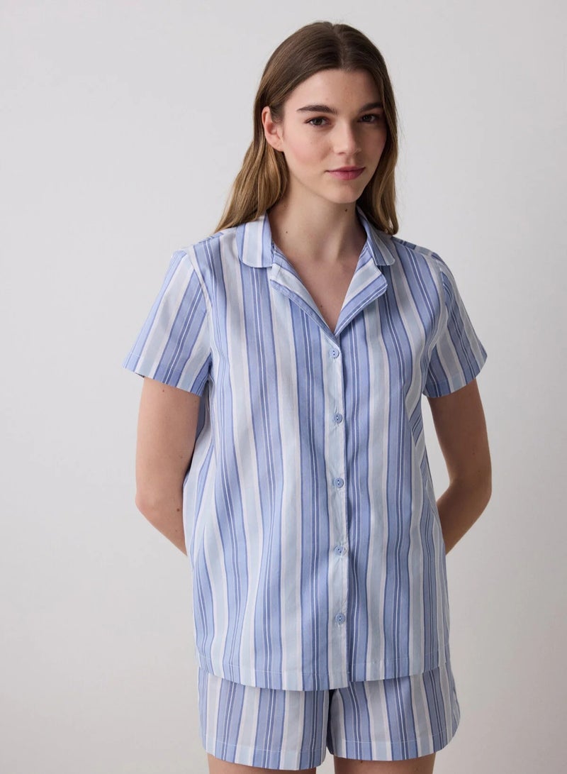 Penti Travel Striped Shirt Short Pajama Set  - Image 4
