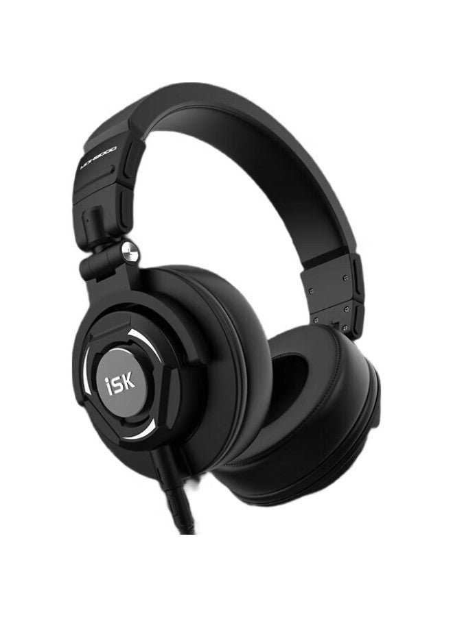 isk سماعات مراقبة Isk Mdh9000 بتصميم منزلق، معدات استوديو مغلقة بالكامل، هاي فاي عالي الدقة، متوافقة مع بطاقات الصوت للكمبيوتر والموبايل، أسود أوبسيديان - Image 1