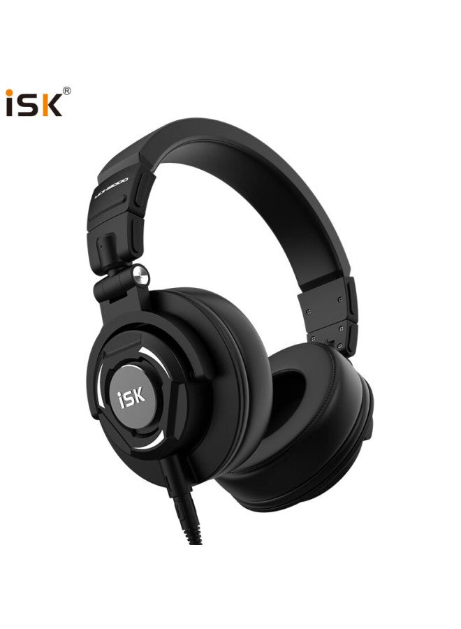 isk سماعات مراقبة Isk Mdh9000 بتصميم منزلق، معدات استوديو مغلقة بالكامل، هاي فاي عالي الدقة، متوافقة مع بطاقات الصوت للكمبيوتر والموبايل، أسود أوبسيديان - Image 1