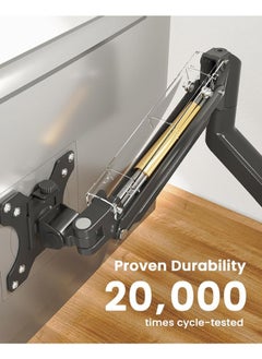 Chixing Single Monitor Arm for 13-32 inch Screens, Adjustable Gas Spring Monitor Mount Holds up to 22 lbs, Computer Monitor Stand with VESA Mount, C-Clamp & Grommet Base, Max VESA 100x100mm  - Image 5