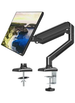Chixing Single Monitor Arm for 13-32 inch Screens, Adjustable Gas Spring Monitor Mount Holds up to 22 lbs, Computer Monitor Stand with VESA Mount, C-Clamp & Grommet Base, Max VESA 100x100mm  - Image 1