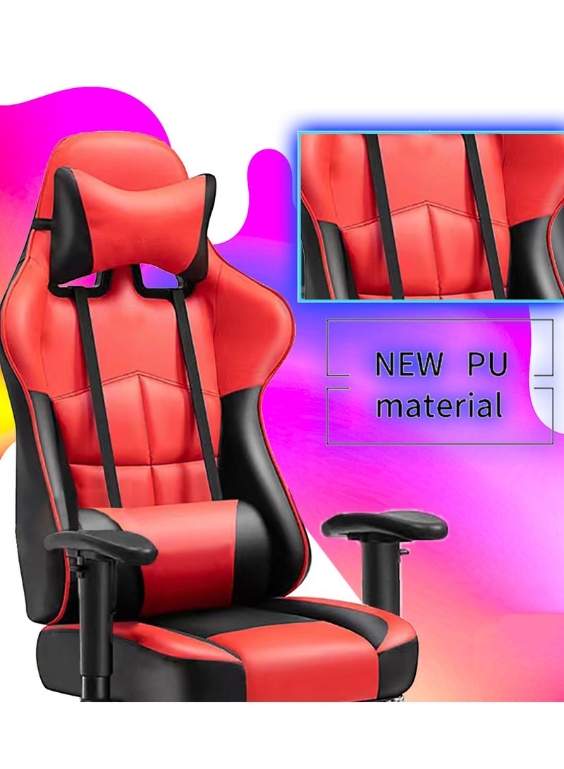 Gaming Chair Gaming Office Chair with Footrest Ergonomic Leather Video Game Chair Adjustable Armrest High Back Gamer Chair with Headrest and Lumbar Support - Image 4