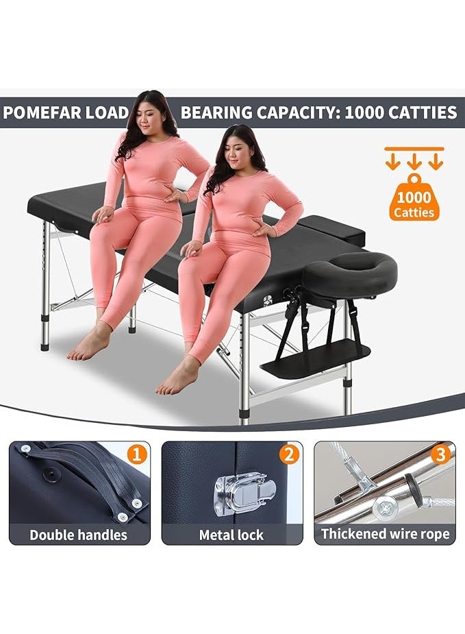 DUNISO Portable Massage Bed,Foldable Massage Tables,SPA Bed with Stainless Steel Fram,Strong Load-Bearing Capacity,Height Adjustable,for SPA Salon Tattoo Massage Therapeutic Treatment - Image 4