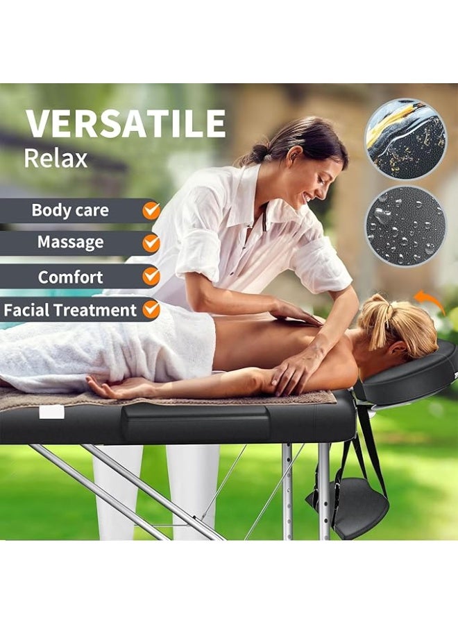 DUNISO Portable Massage Bed,Foldable Massage Tables,SPA Bed with Stainless Steel Fram,Strong Load-Bearing Capacity,Height Adjustable,for SPA Salon Tattoo Massage Therapeutic Treatment - Image 5