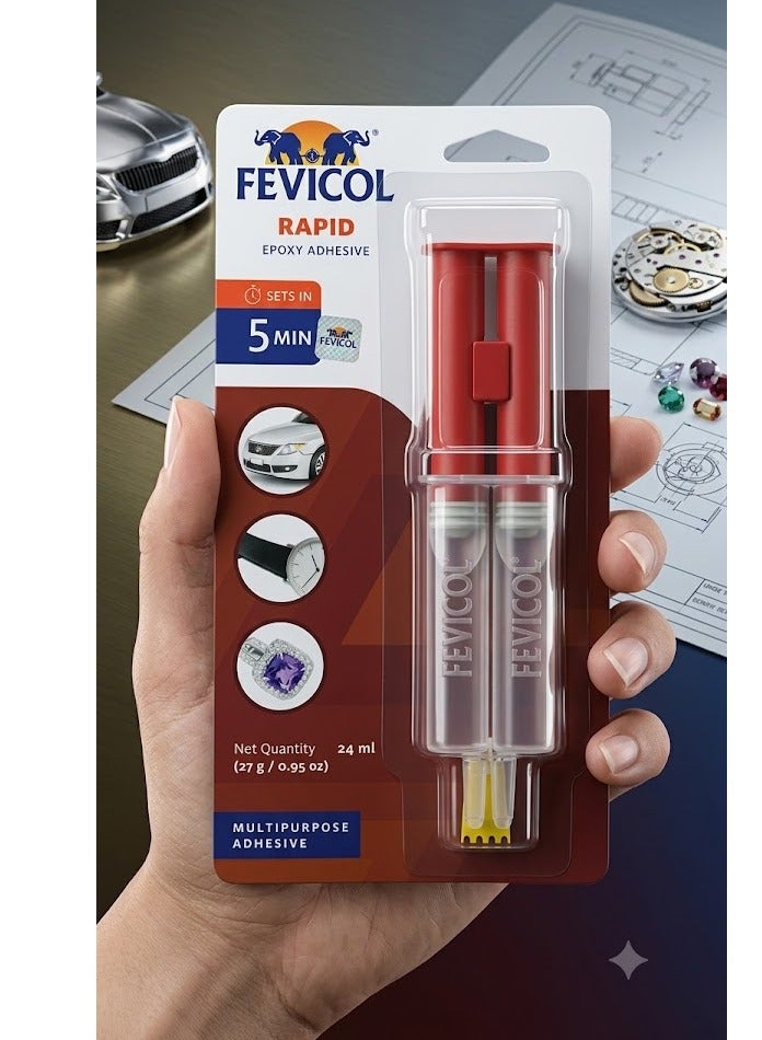 Fevicol Rapid Epoxy Adhesive Two-Component Fast-Setting Adhesive For Fixing Ceramics Glassware Marble Countertops Pvc Pipes Wood Repairs 24 ml Pack - Image 3